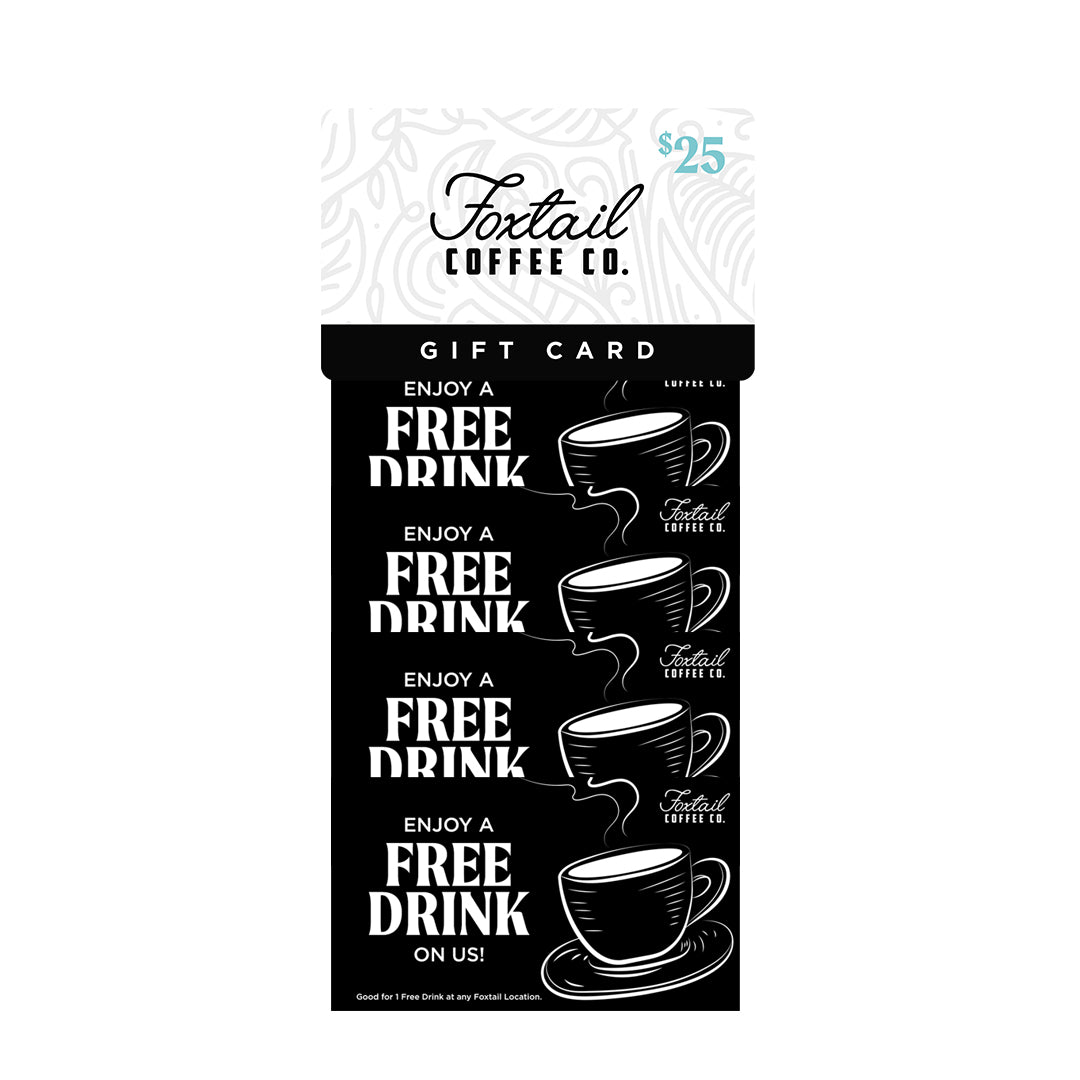 Gift Card + Free Drink Card Bundle – Foxtail Coffee Co