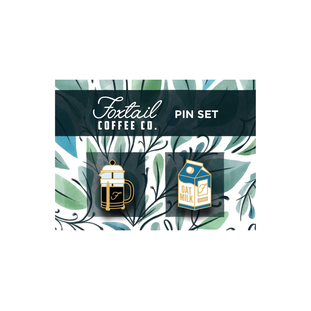 French Press & Oatmilk Pin Set