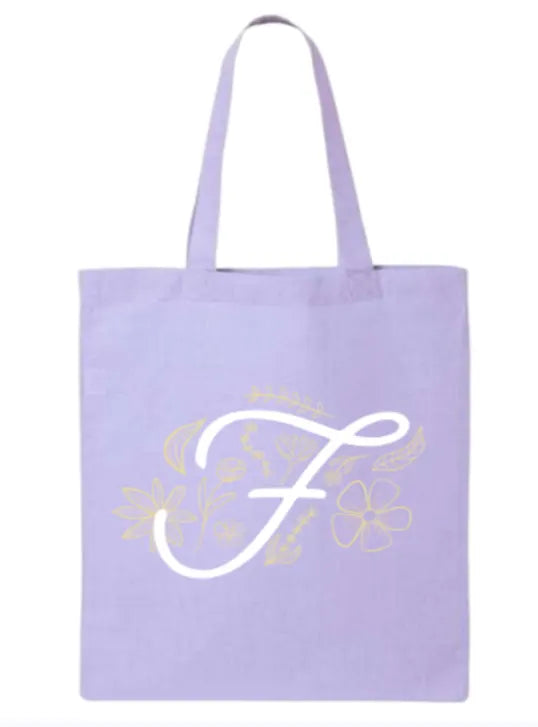 " Floral F" Tote