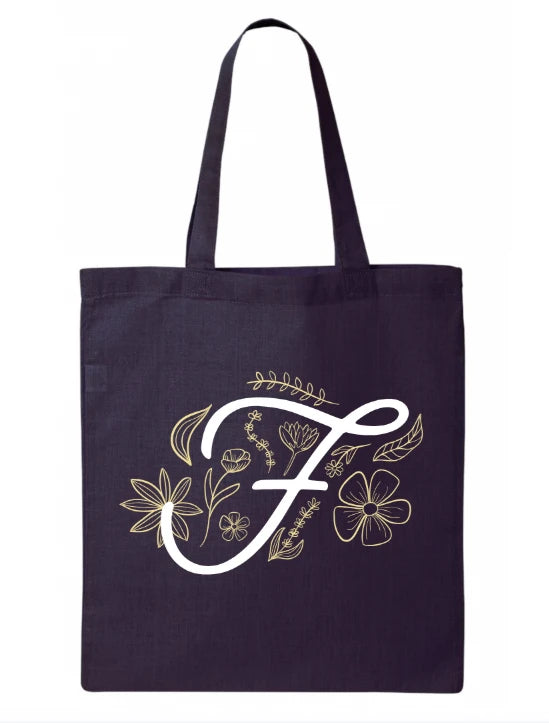 " Floral F" Tote