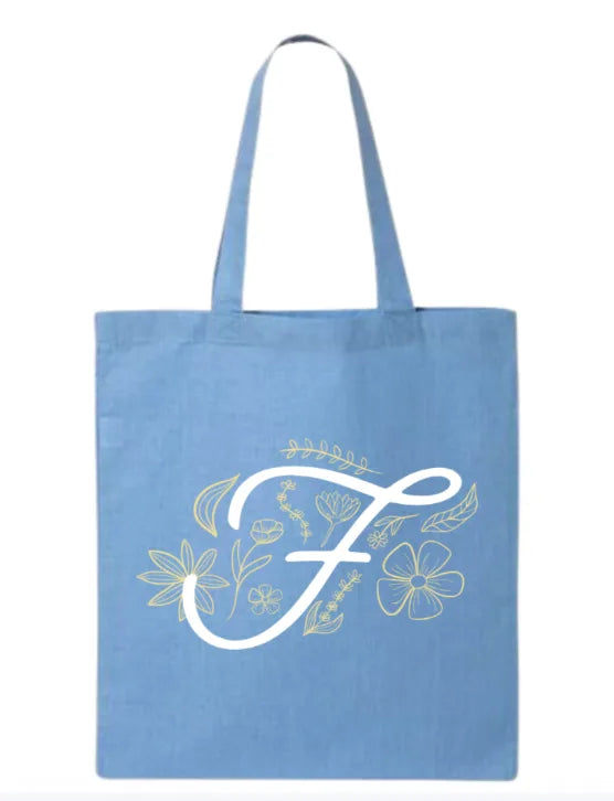 " Floral F" Tote